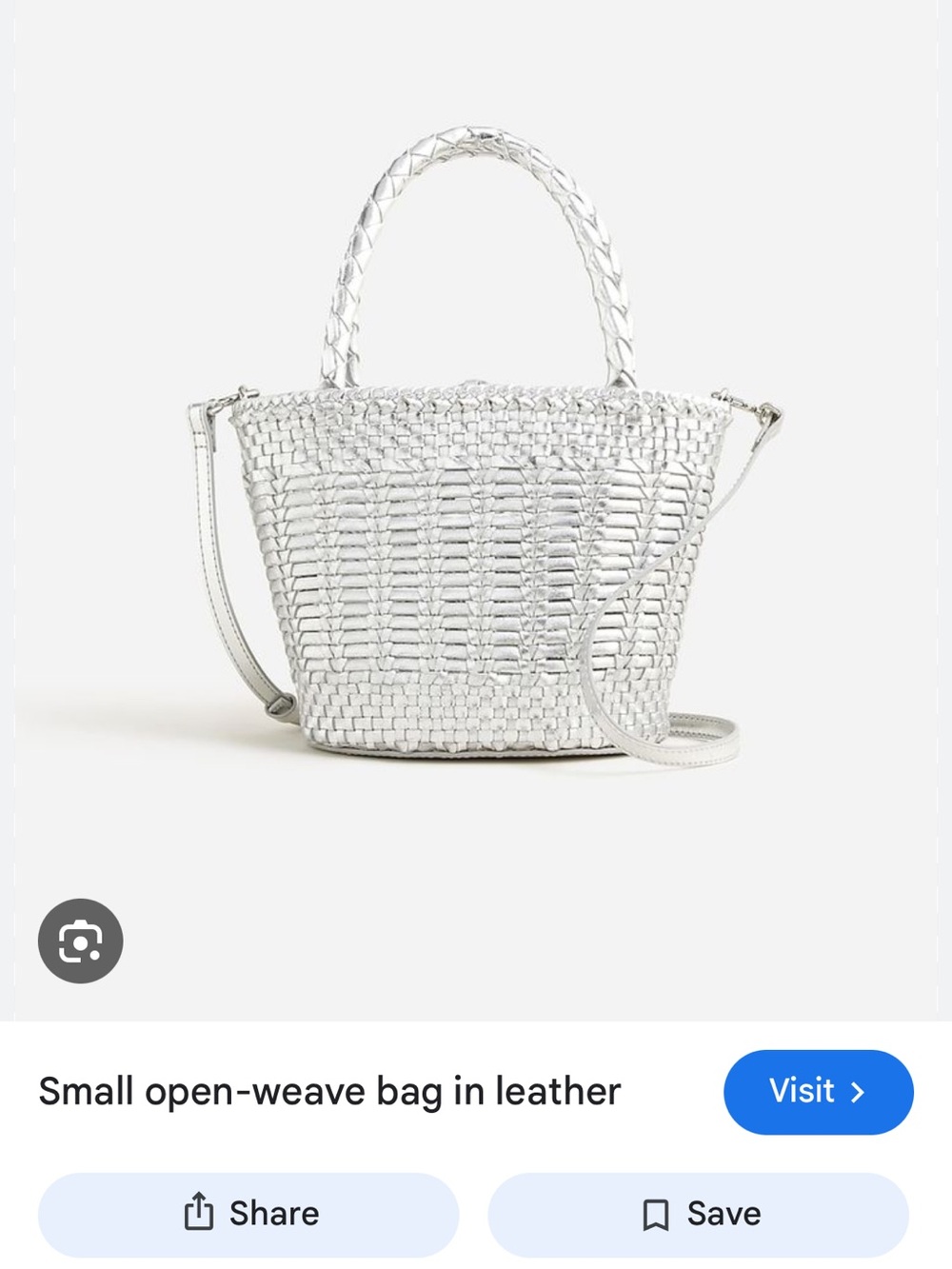 ISO DO NOT BUY J. Crew Silver Woven Leather Crossbody Tote